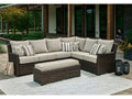 Brook Ranch Brown Outdoor Sofa Sectional/Bench with Cushion (Set of 3)