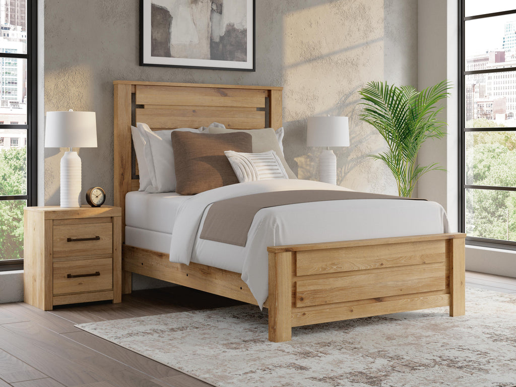 Brozmont Tan Full Panel Bed