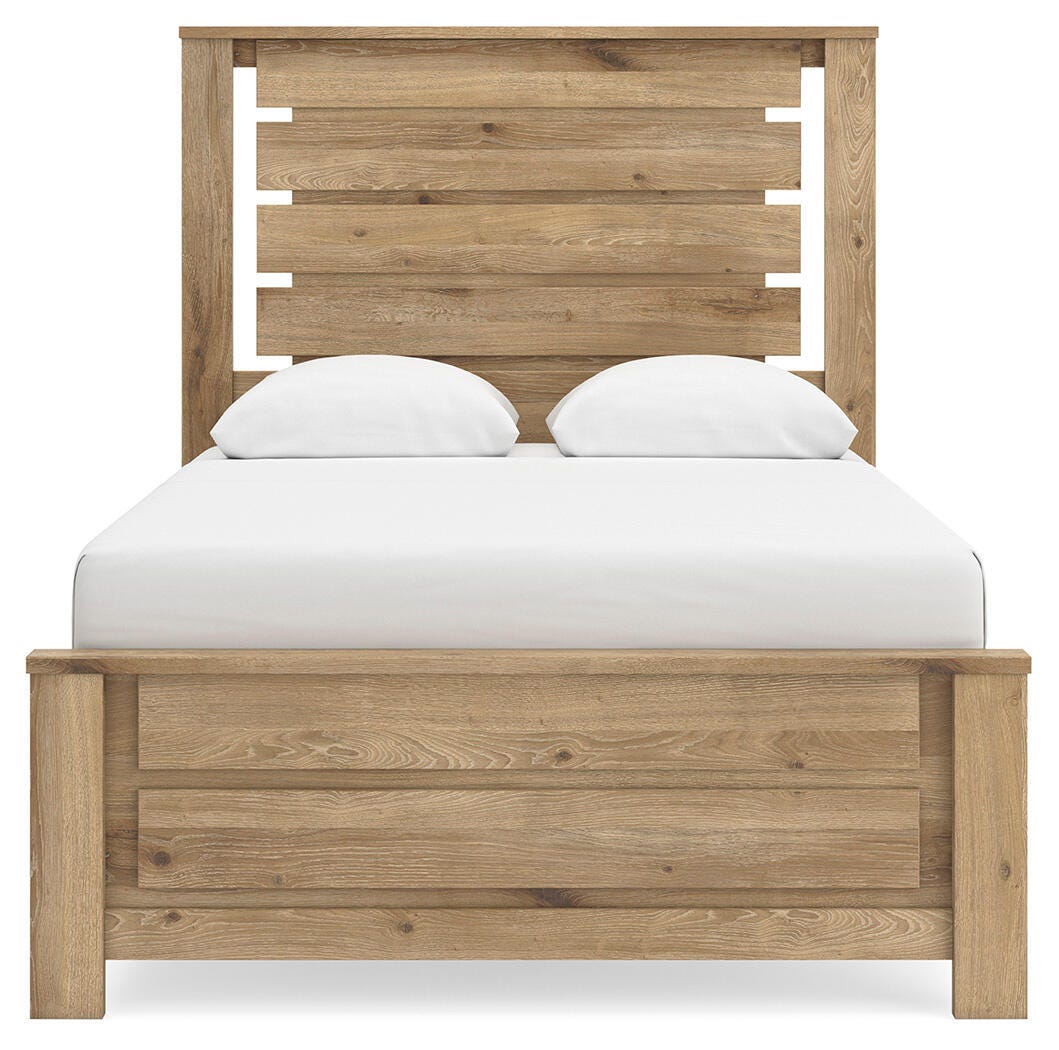 Brozmont Tan Full Panel Bed