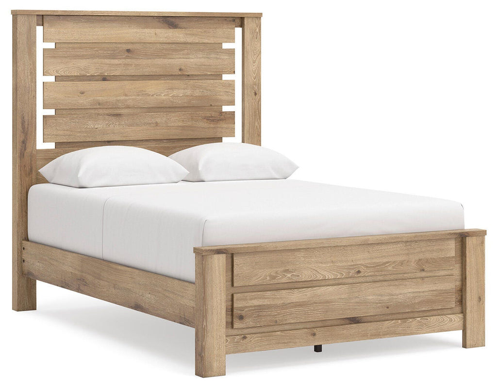 Brozmont Tan Full Panel Platform Bed