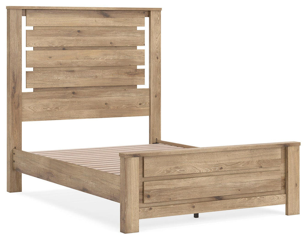 Brozmont Tan Full Panel Platform Bed
