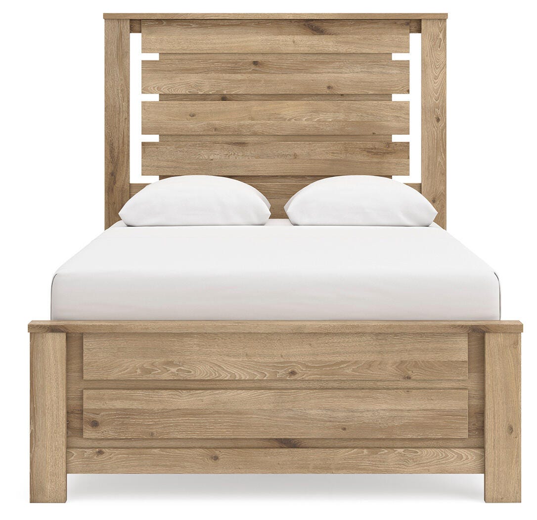 Brozmont Tan Full Panel Platform Bed