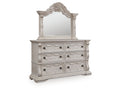 Bruchandi Antique White Dresser and Mirror