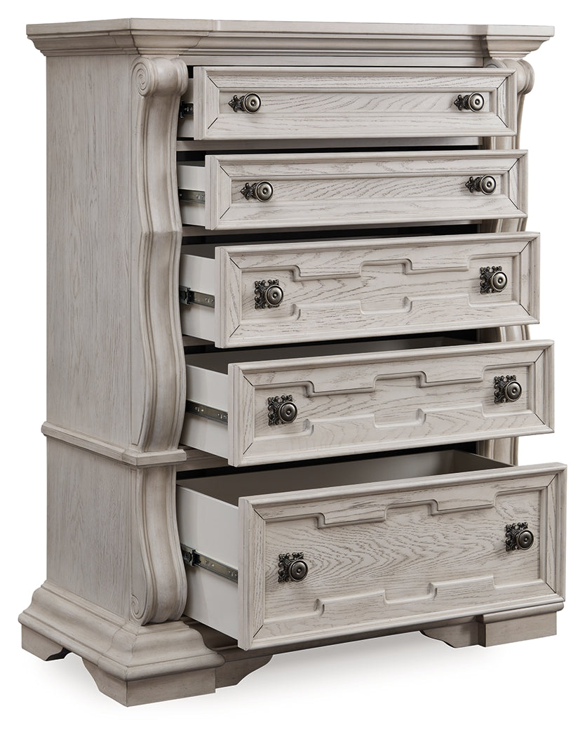 Bruchandi Antique White Five Drawer Chest