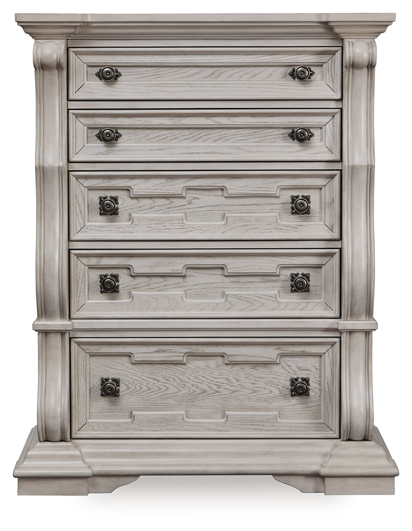 Bruchandi Antique White Five Drawer Chest