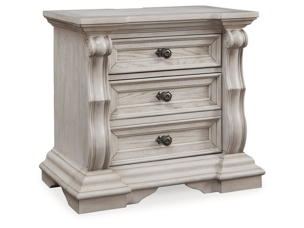 Bruchandi Antique White Three Drawer Night Stand