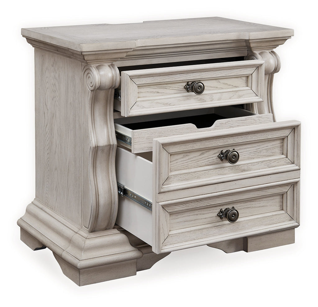 Bruchandi Antique White Three Drawer Night Stand