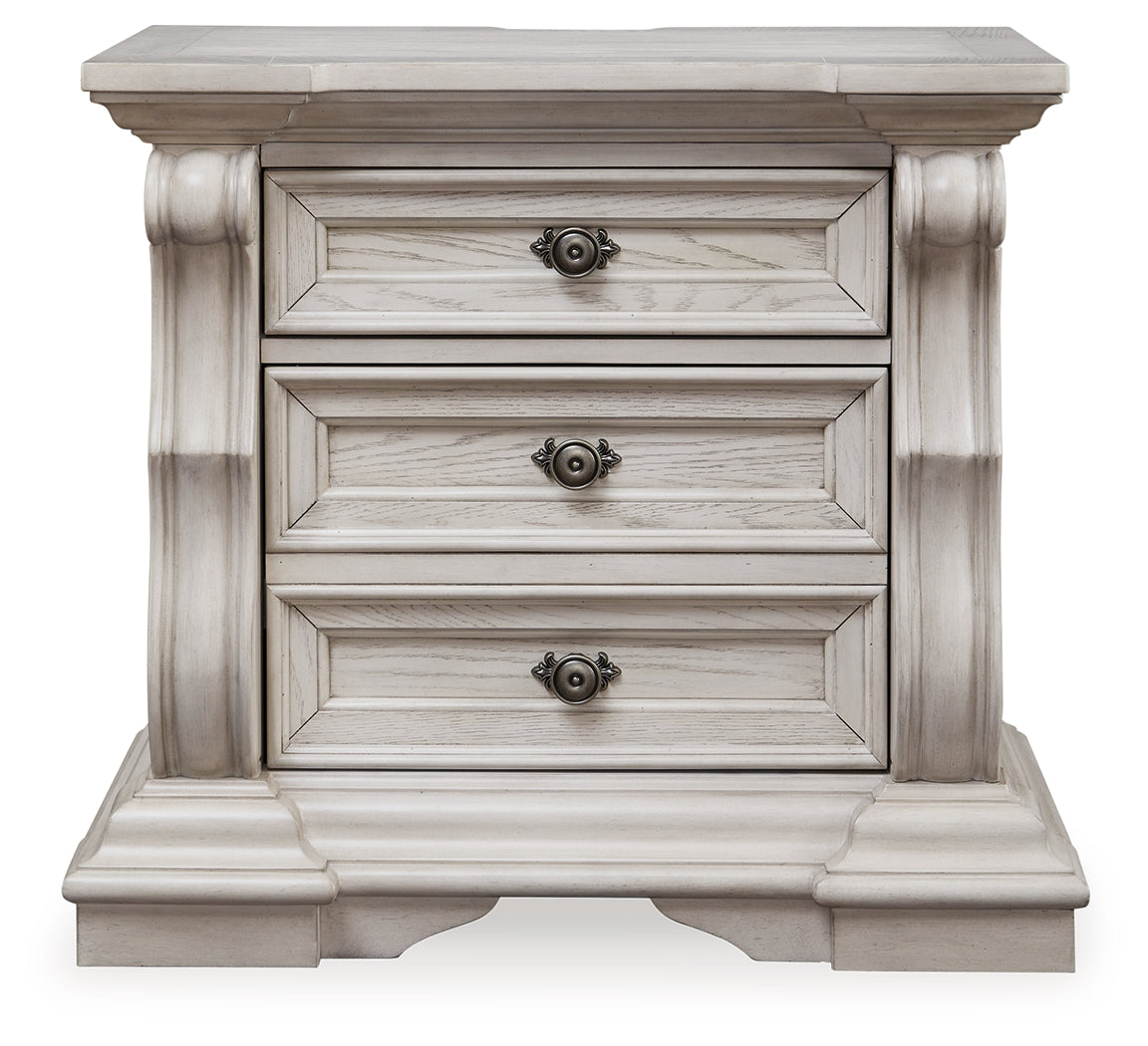 Bruchandi Antique White Three Drawer Night Stand