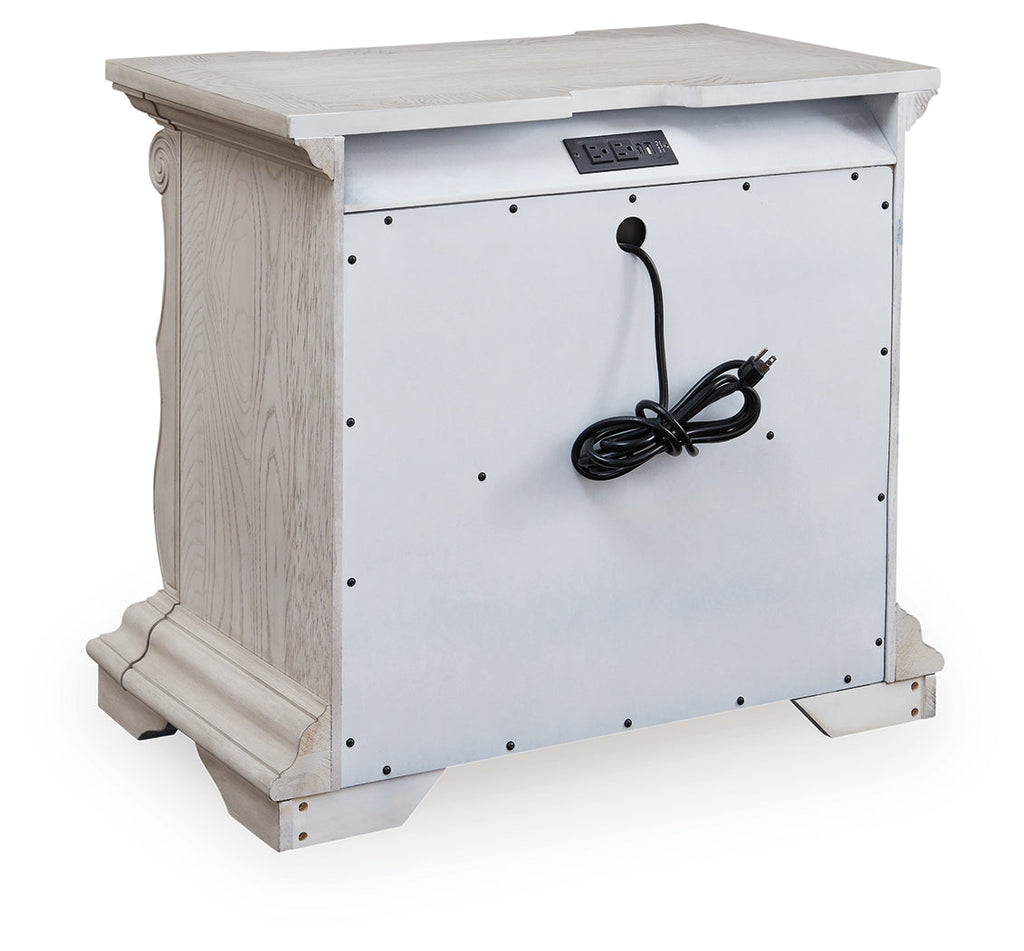 Bruchandi Antique White Three Drawer Night Stand