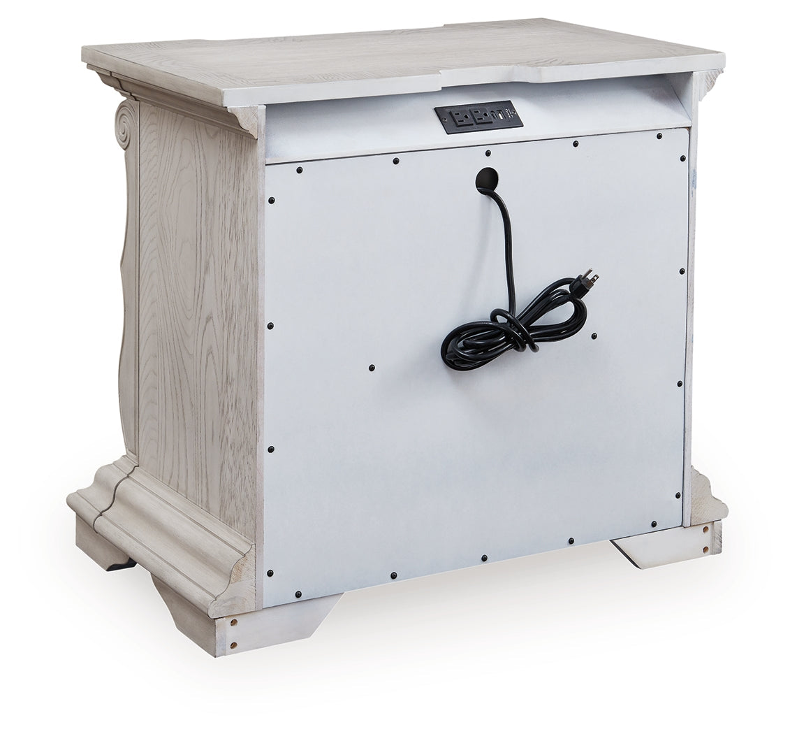 Bruchandi Antique White Three Drawer Night Stand