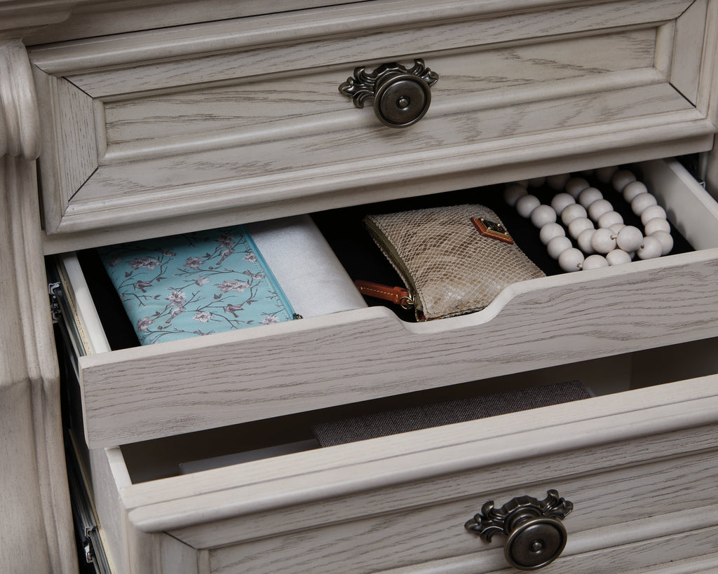 Bruchandi Antique White Three Drawer Night Stand
