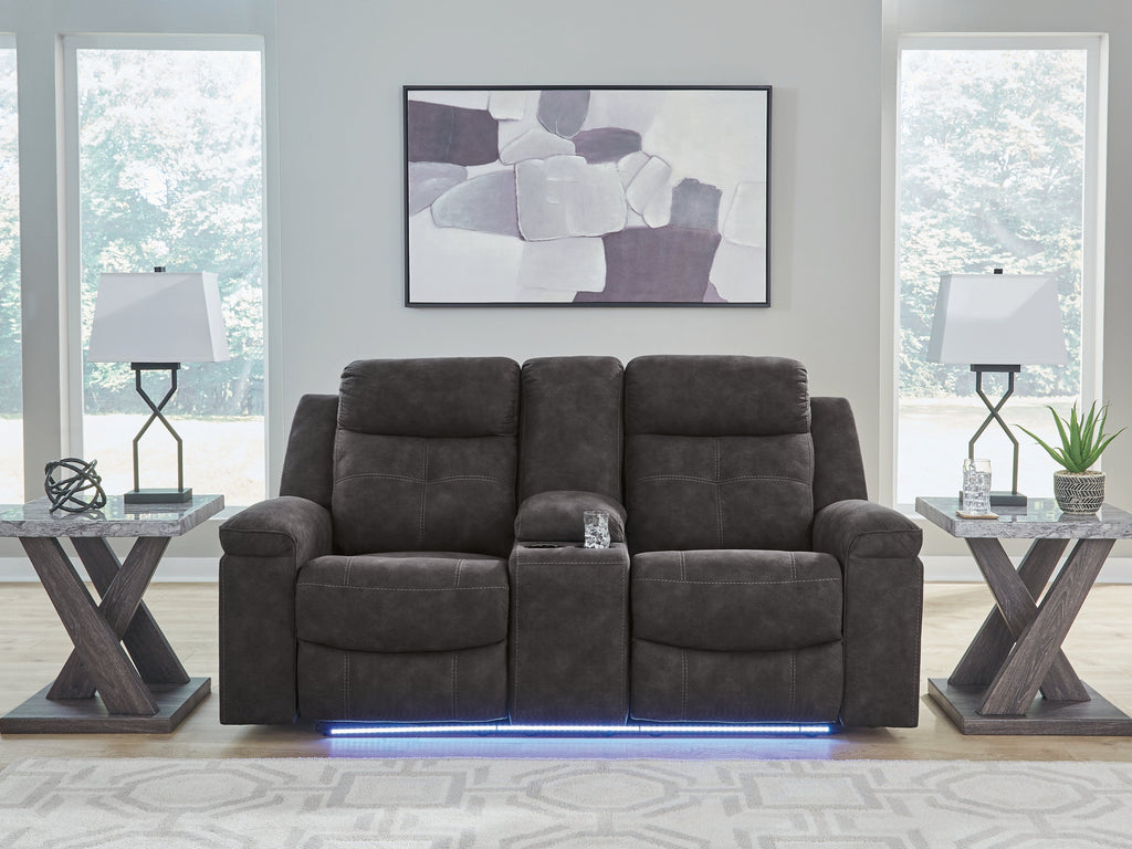 Brysonview Charcoal DBL Rec Loveseat w/Console
