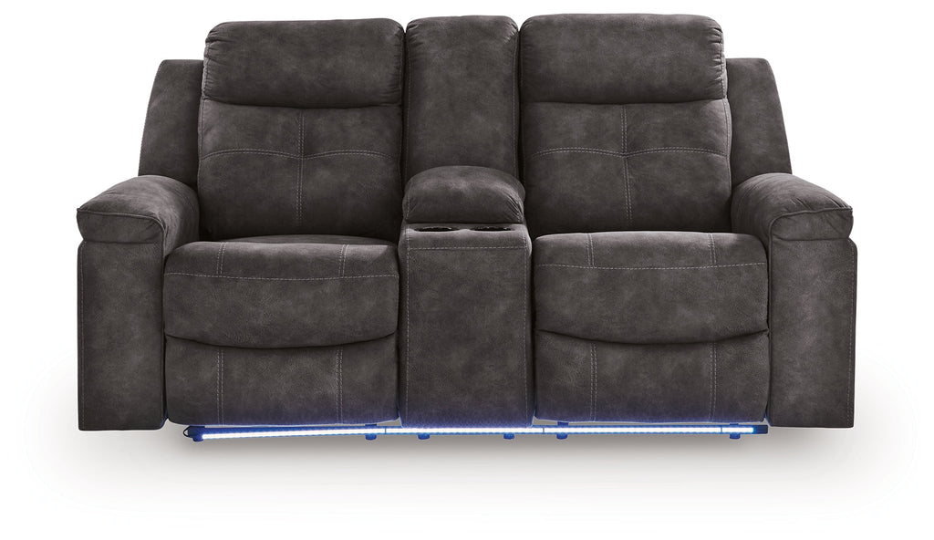 Brysonview Charcoal DBL Rec Loveseat w/Console