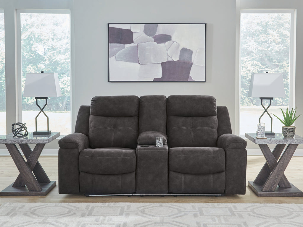 Brysonview Charcoal DBL Rec Loveseat w/Console