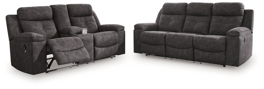 Brysonview Charcoal Reclining Sofa and Loveseat