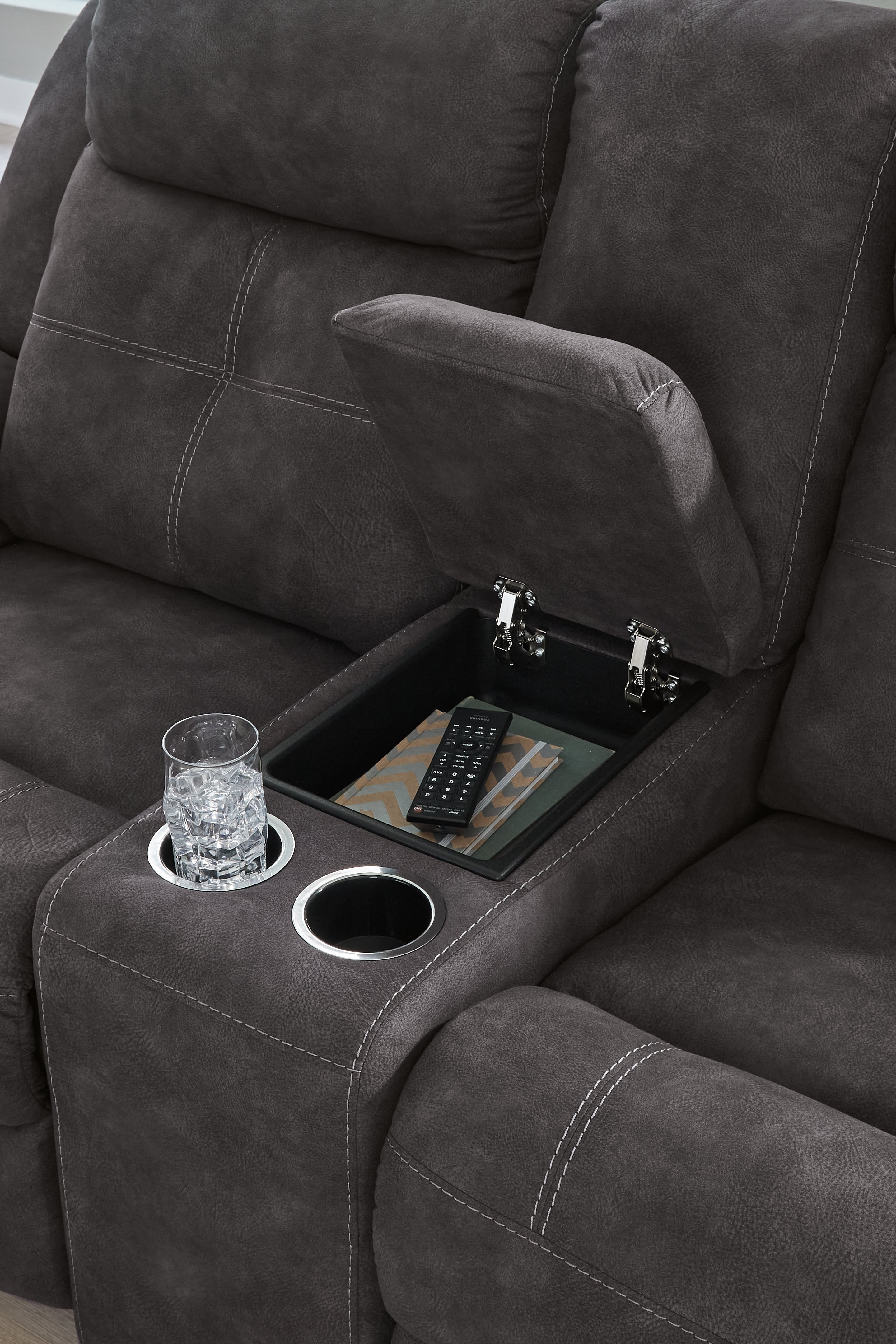 Brysonview Charcoal Reclining Sofa and Loveseat