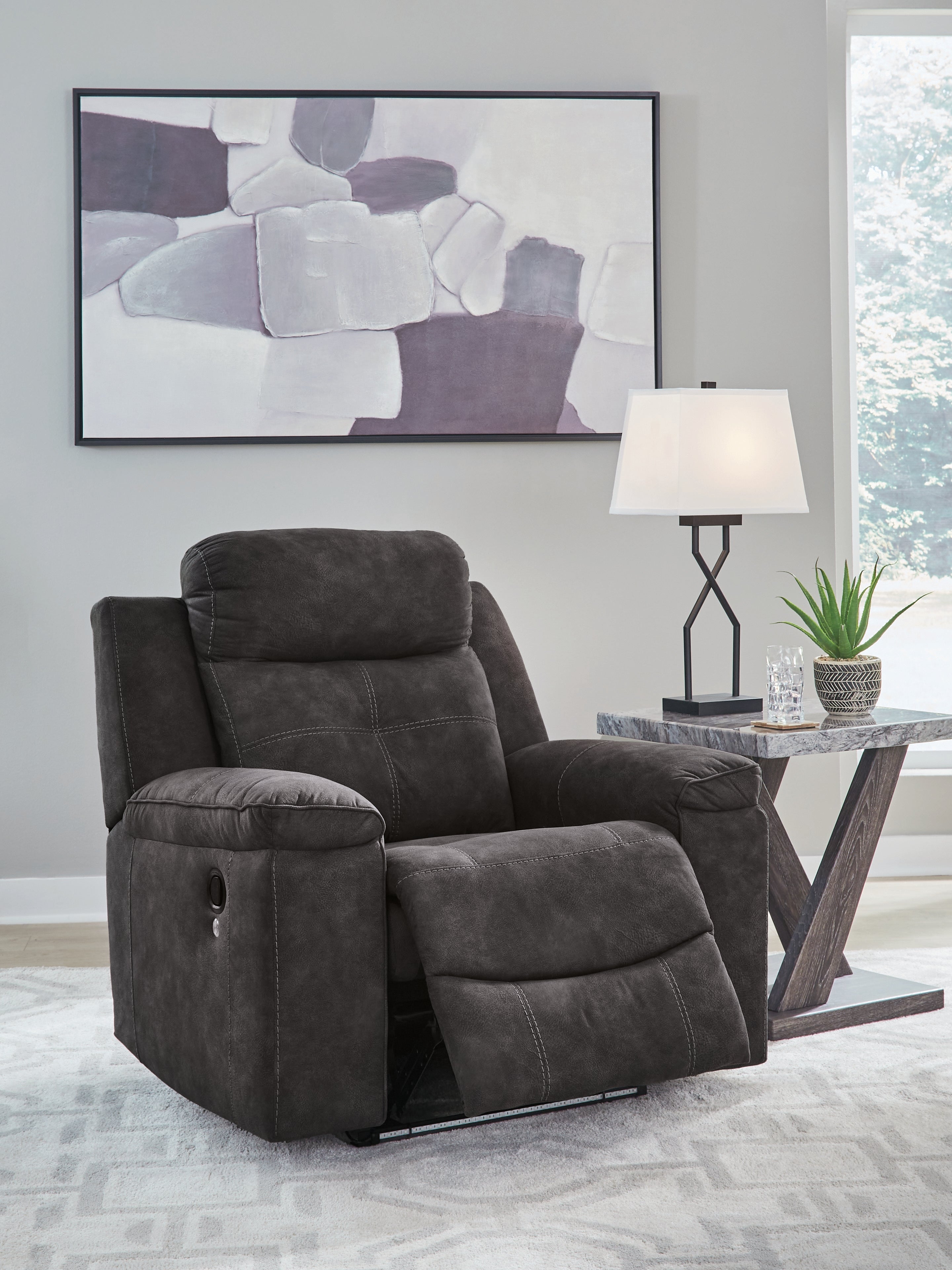 Brysonview Charcoal Zero Wall Recliner