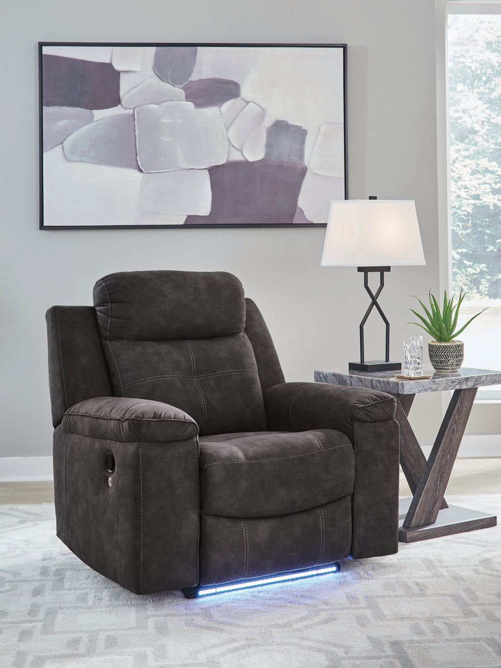 Brysonview Charcoal Zero Wall Recliner