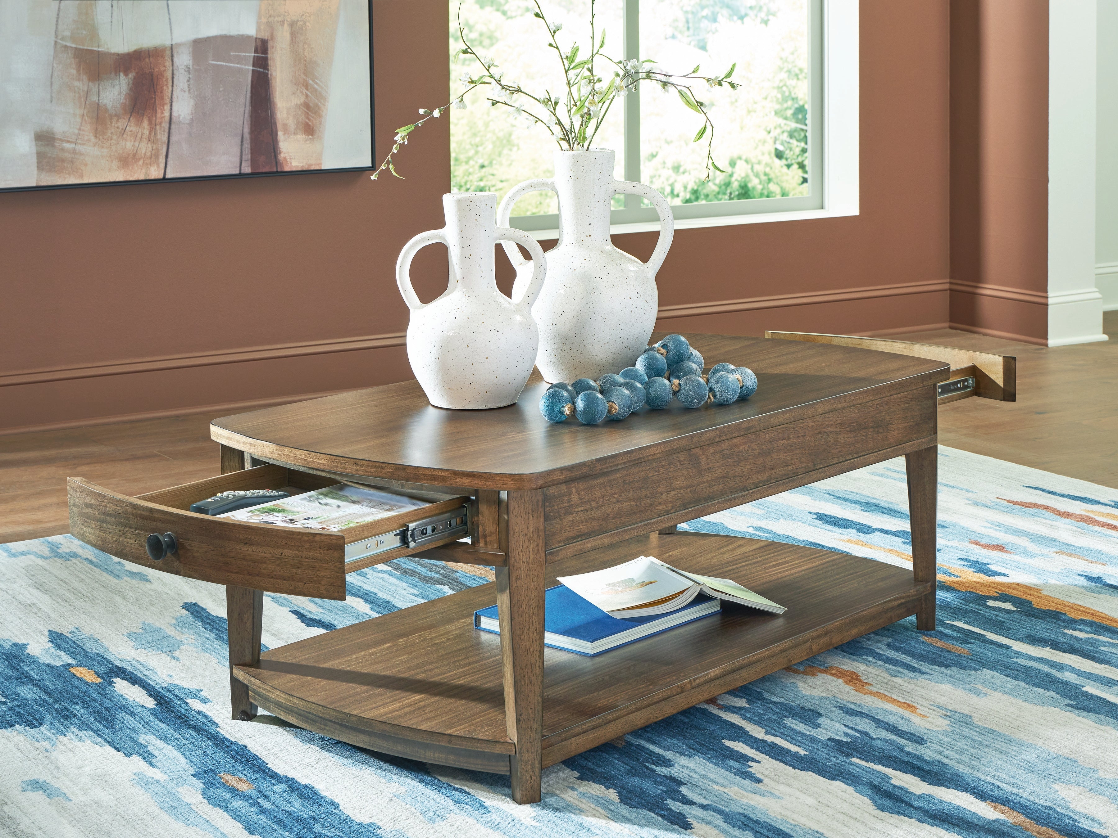 Burkbyer Brown Rectangular Cocktail Table