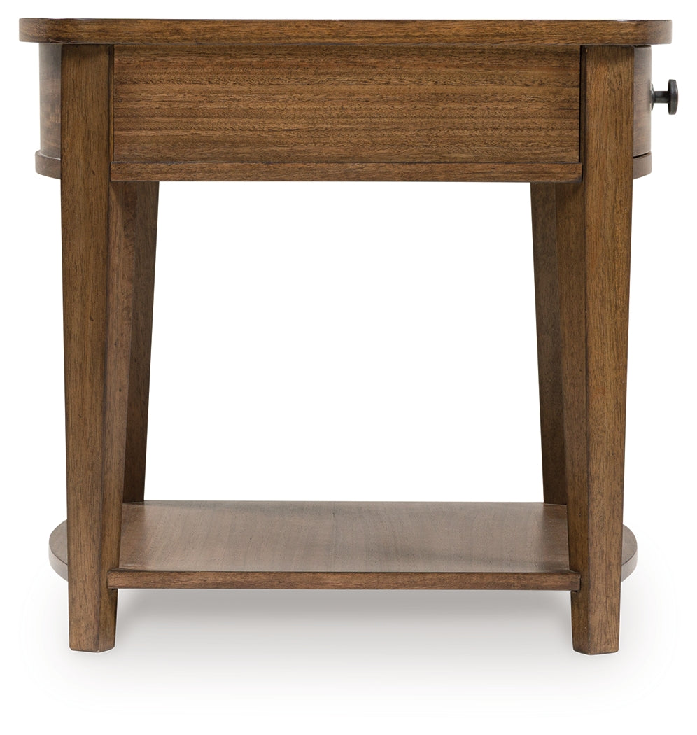 Burkbyer Brown Rectangular End Table