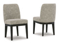 Burkhaus Beige & Dark Brown Dining Side Chair (Set of 2)