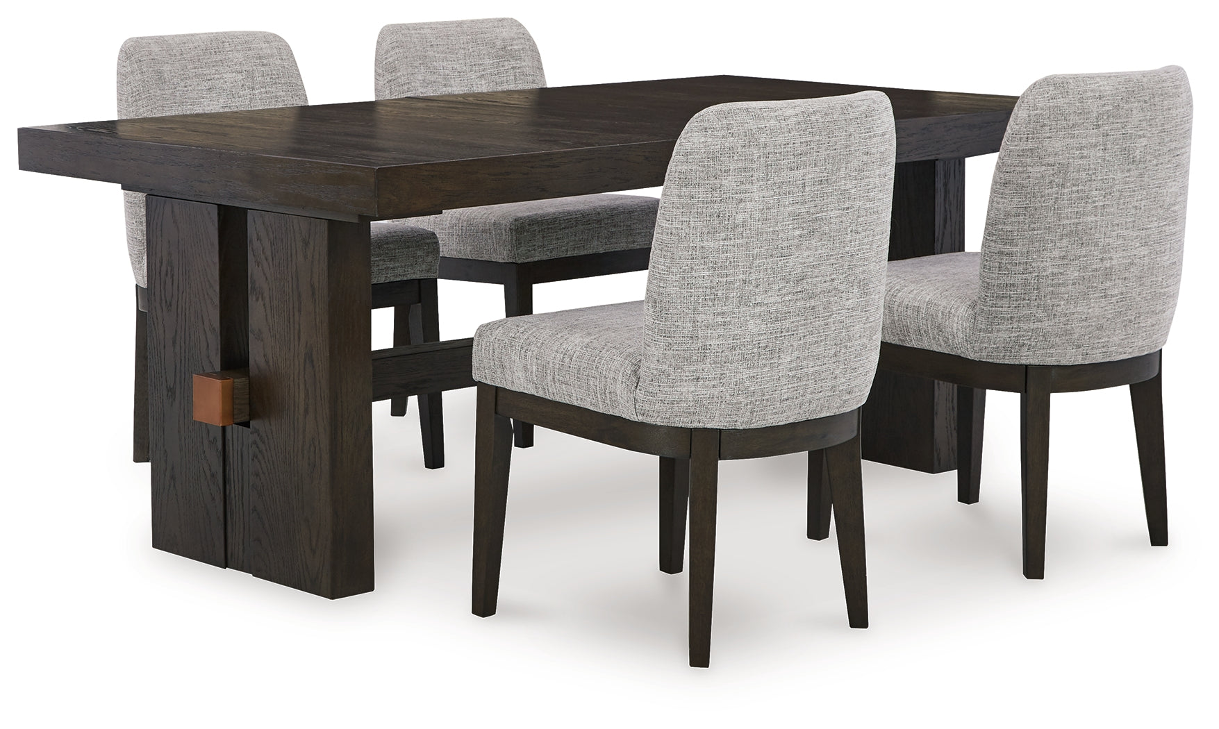 Burkhaus Beige/Dark Brown Dining Table and 4 Chairs