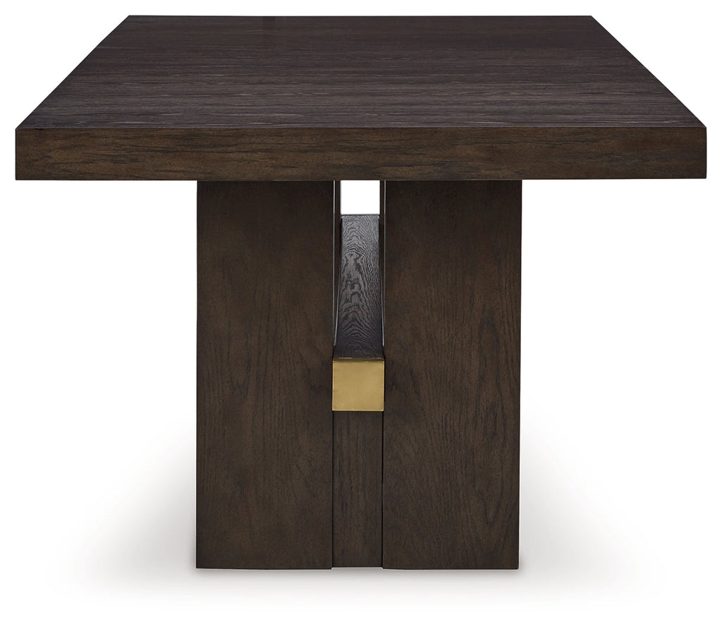 Burkhaus Beige/Dark Brown Dining Table w/ 6 Chairs