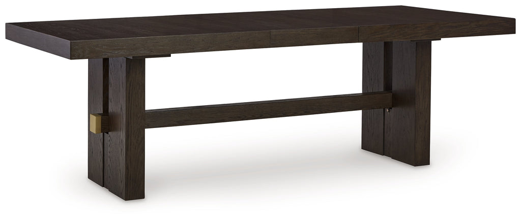 Burkhaus Beige/Dark Brown Dining Table with 6 Chairs