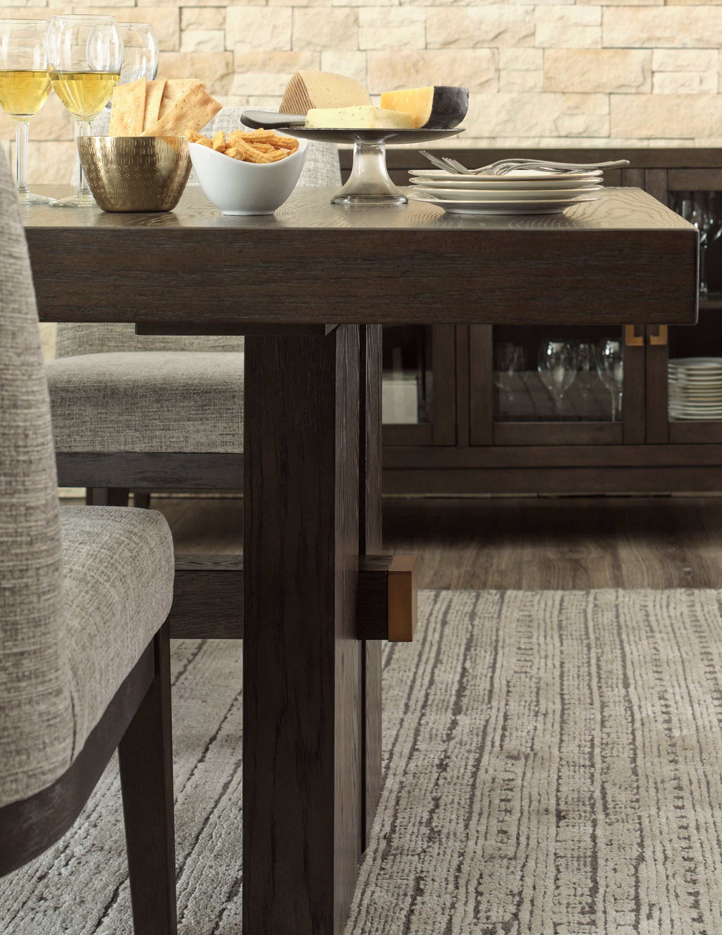 Burkhaus Dark Brown Dining Room Set / 7pc (4 side chairs)