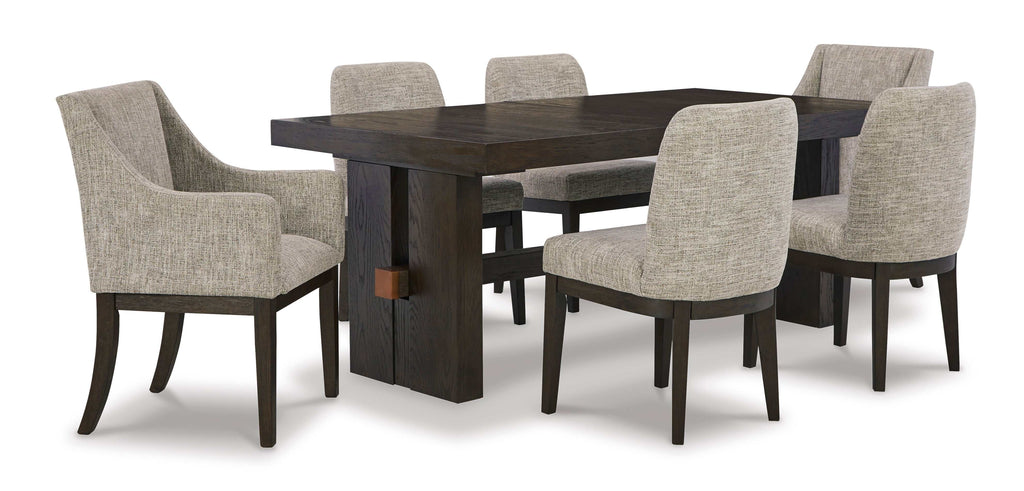 Burkhaus Dark Brown Dining Room Set / 7pc (4 side chairs)