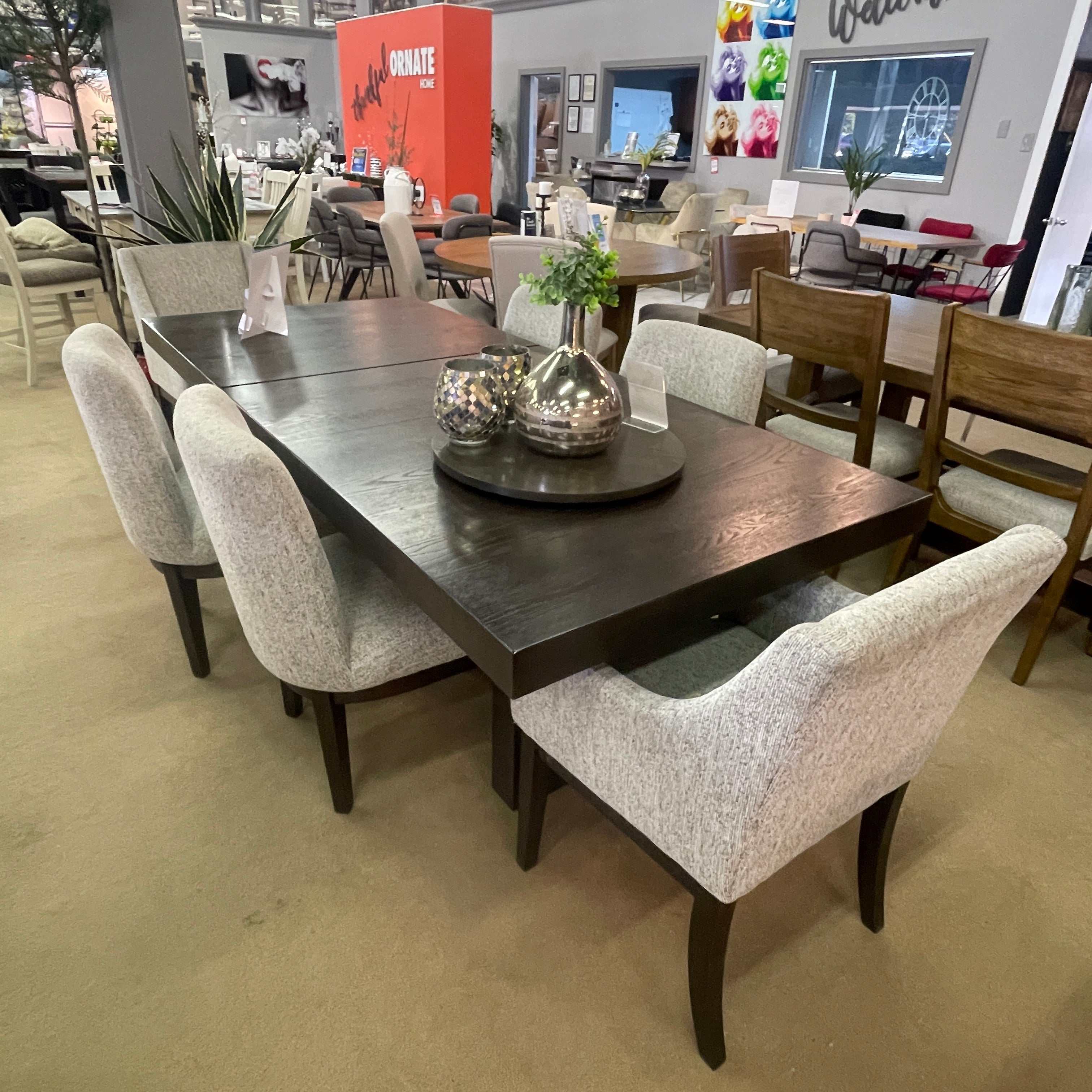 Burkhaus Dark Brown Dining Room Set / 7pc (4 side chairs)