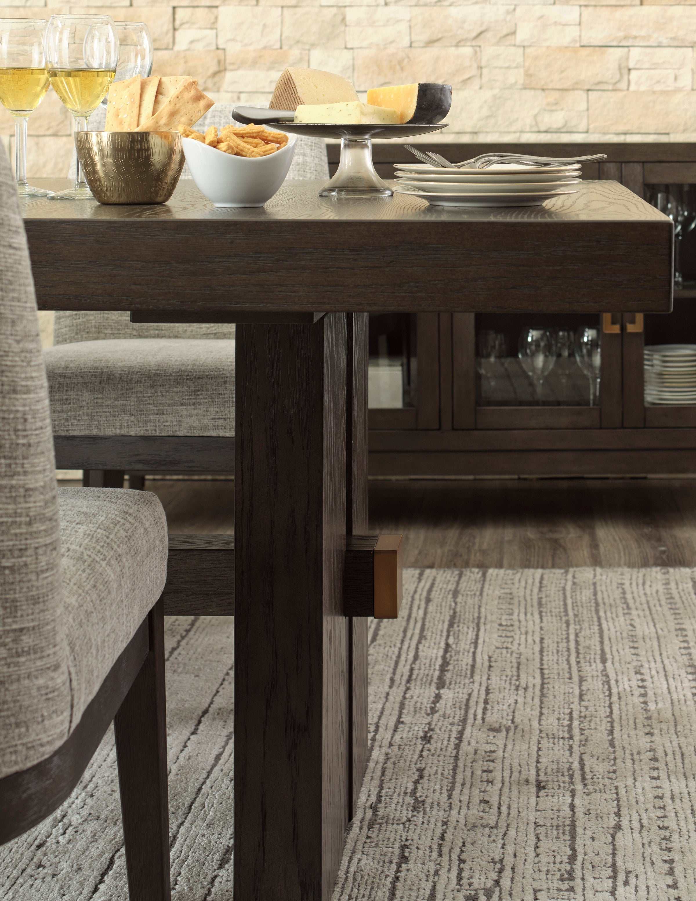 Burkhaus Dark Brown Dining Room Set / 7pc (6 side chairs)