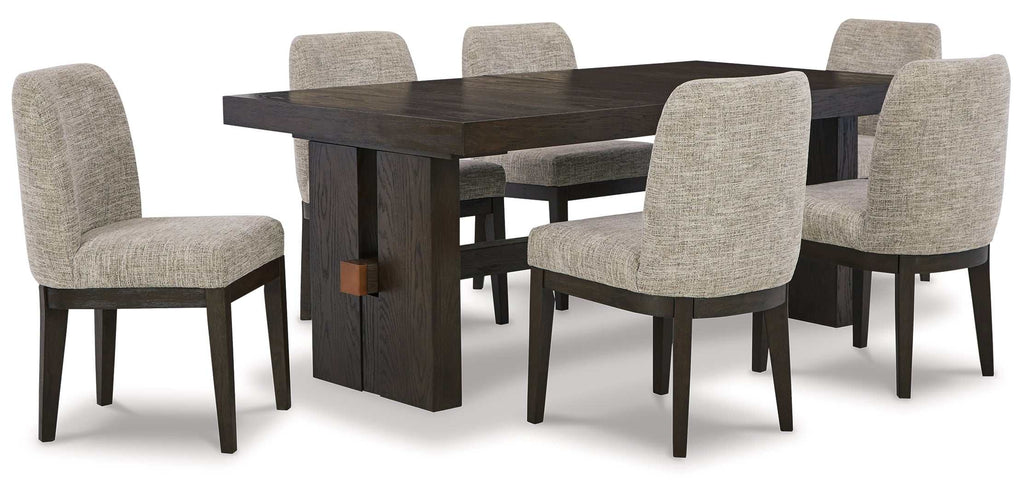 Burkhaus Dark Brown Dining Room Set / 7pc (6 side chairs)