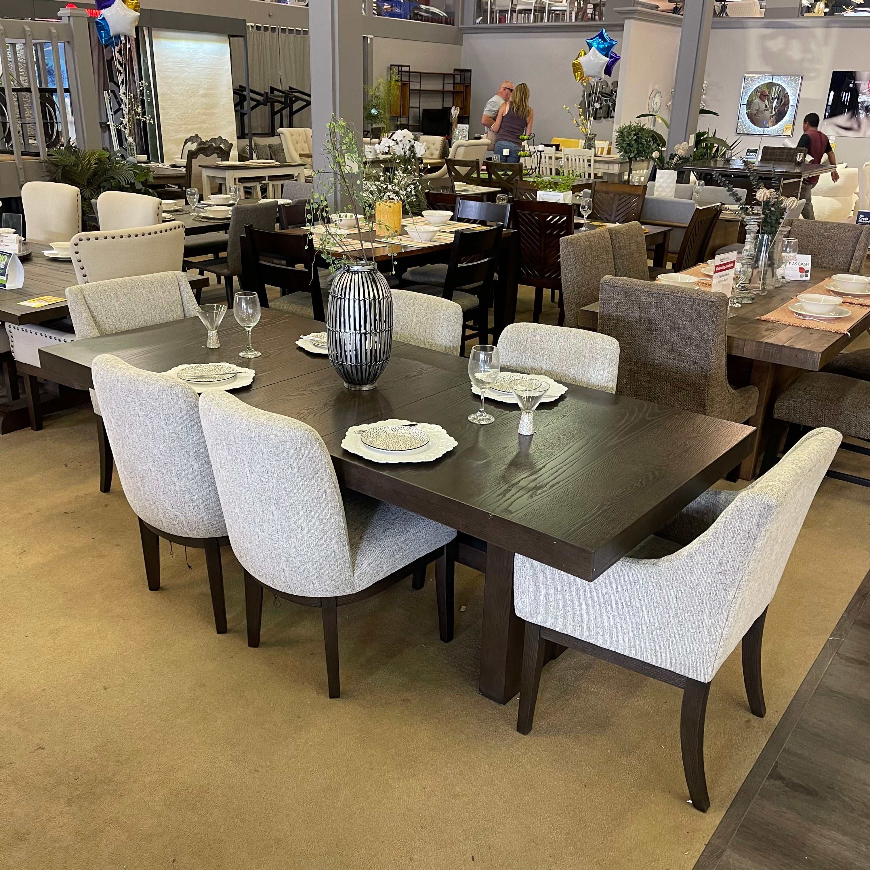 Burkhaus Dark Brown Dining Room Set / 7pc (6 side chairs)