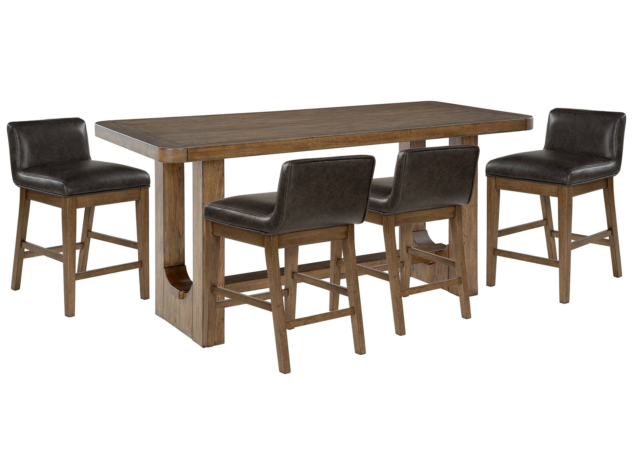 Cabalynn Light Brown Counter Height Dining Table and 4 Barstools