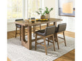 Cabalynn Light Brown Counter Height Dining Table and 4 Barstools
