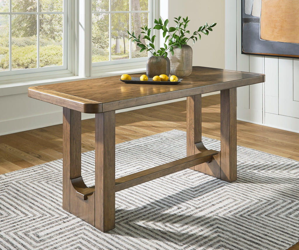 Cabalynn Light Brown Counter Height Dining Table and 4 Barstools