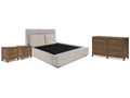 Cabalynn Light King Upholstered Bedroom Set, Brown