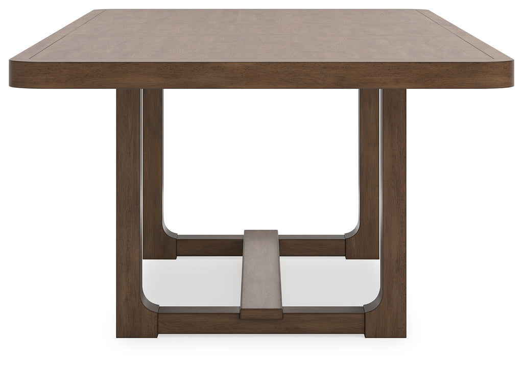 Cabalynn Oatmeal/Light Brown Extension Dining Table and 4 Chairs