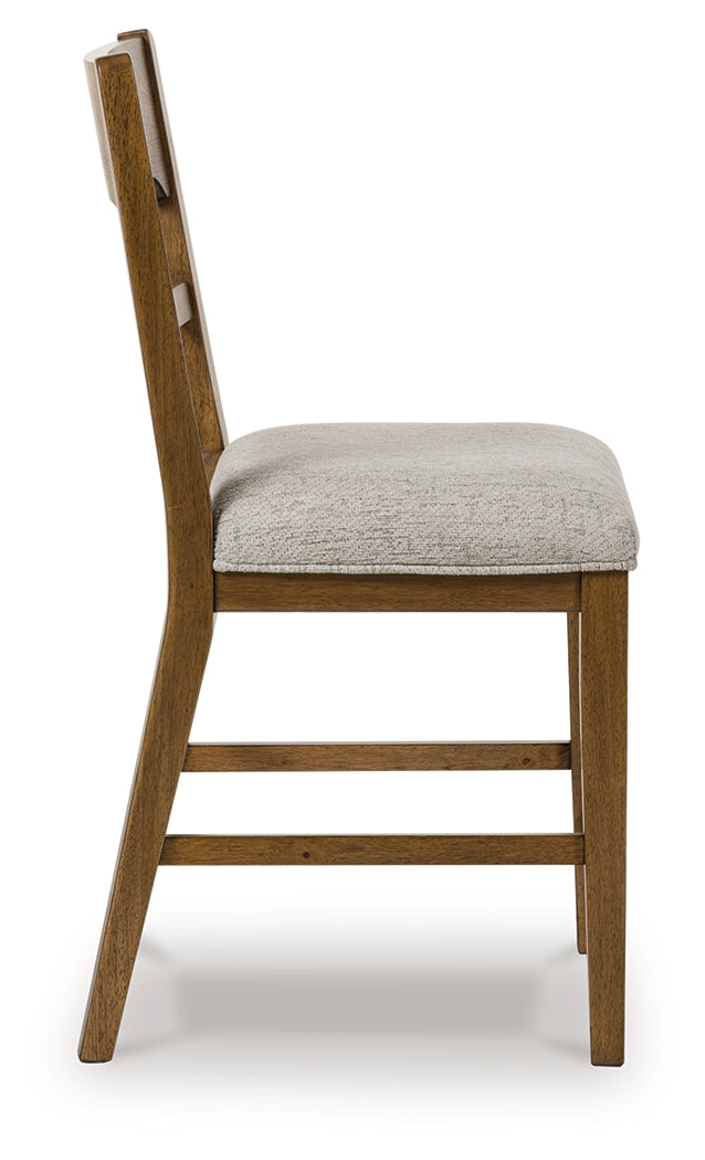 Cabalynn Oatmeal/Light Brown Upholstered Barstool (Set of 2)