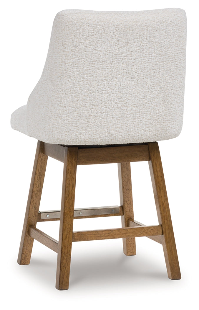 Cabalynn Oatmeal/Light Brown Upholstered Barstool (Set of 2)