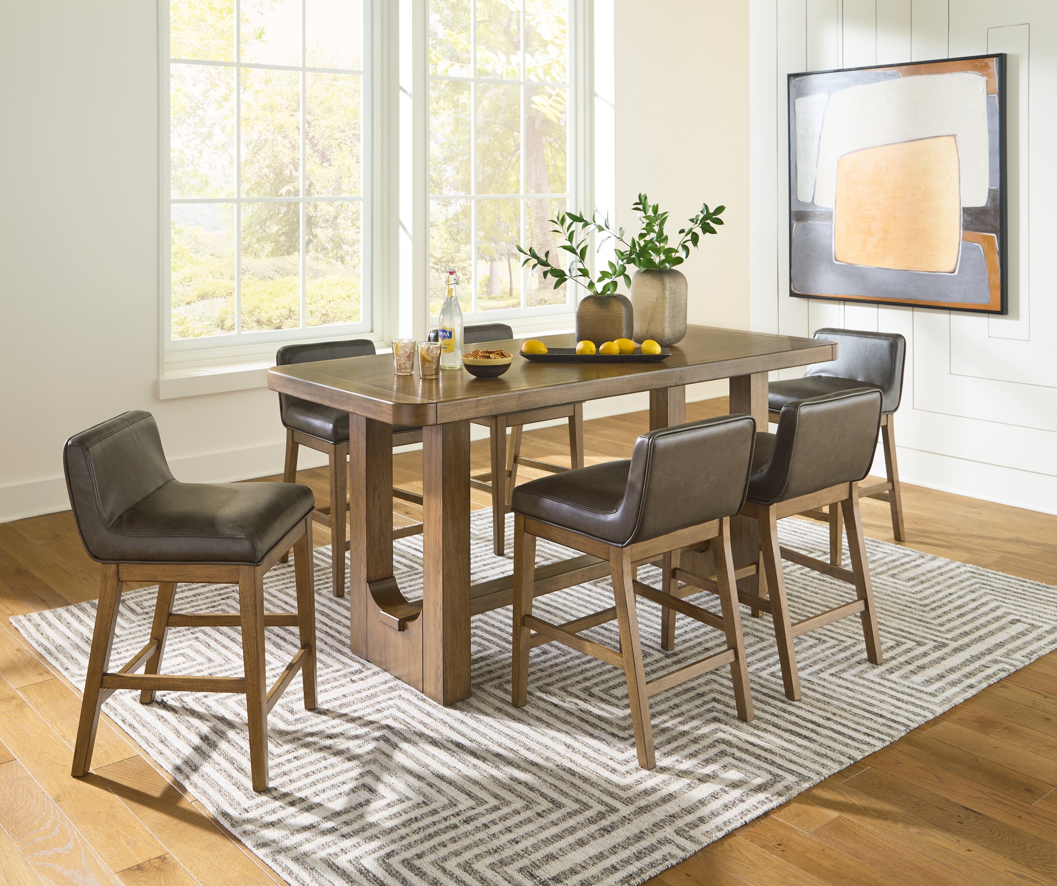 Cabalynn Two-tone Brown Counter Height Set