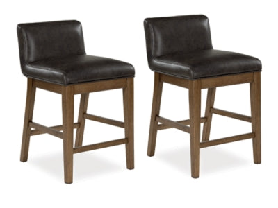 Cabalynn Two-tone Brown Upholstered Barstool (Set of 2)