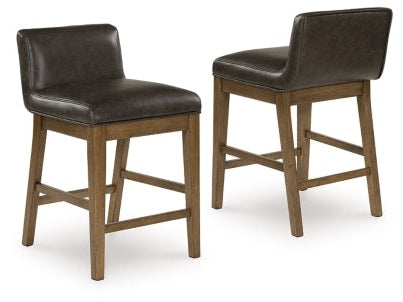 Cabalynn Two-tone Brown Upholstered Barstool (Set of 2)
