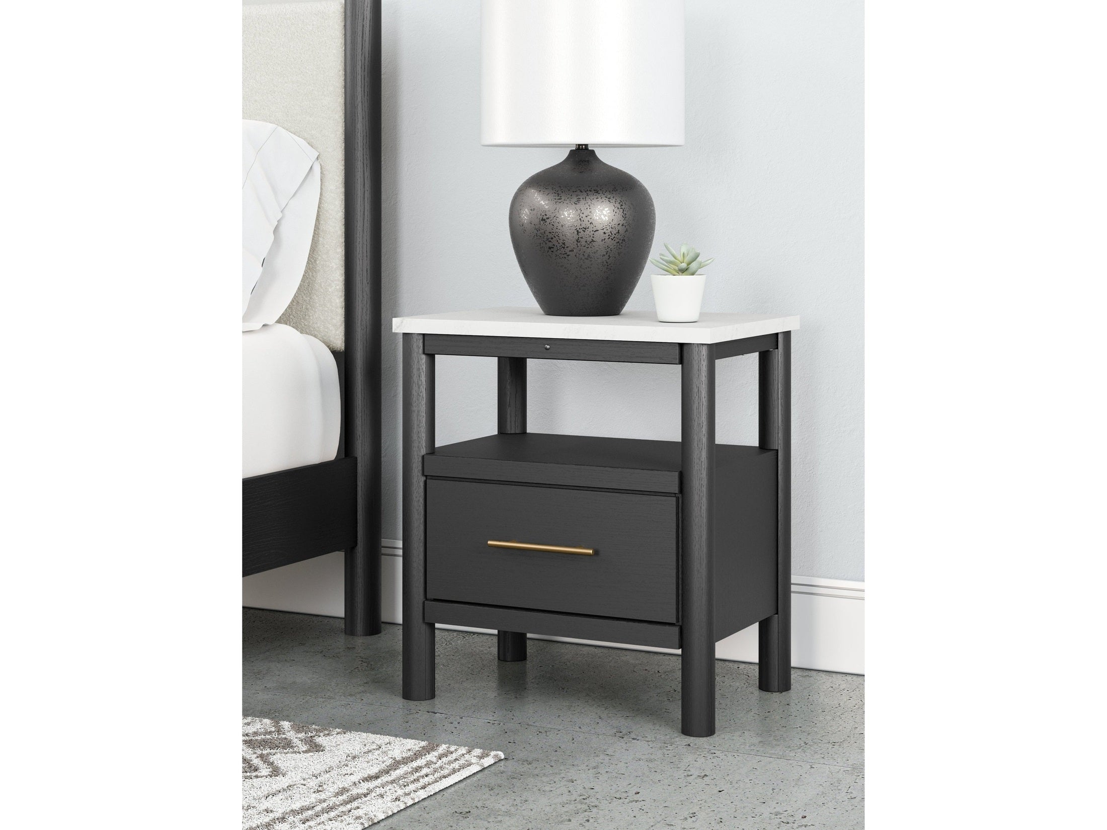 Cadmori Black/White Nightstand