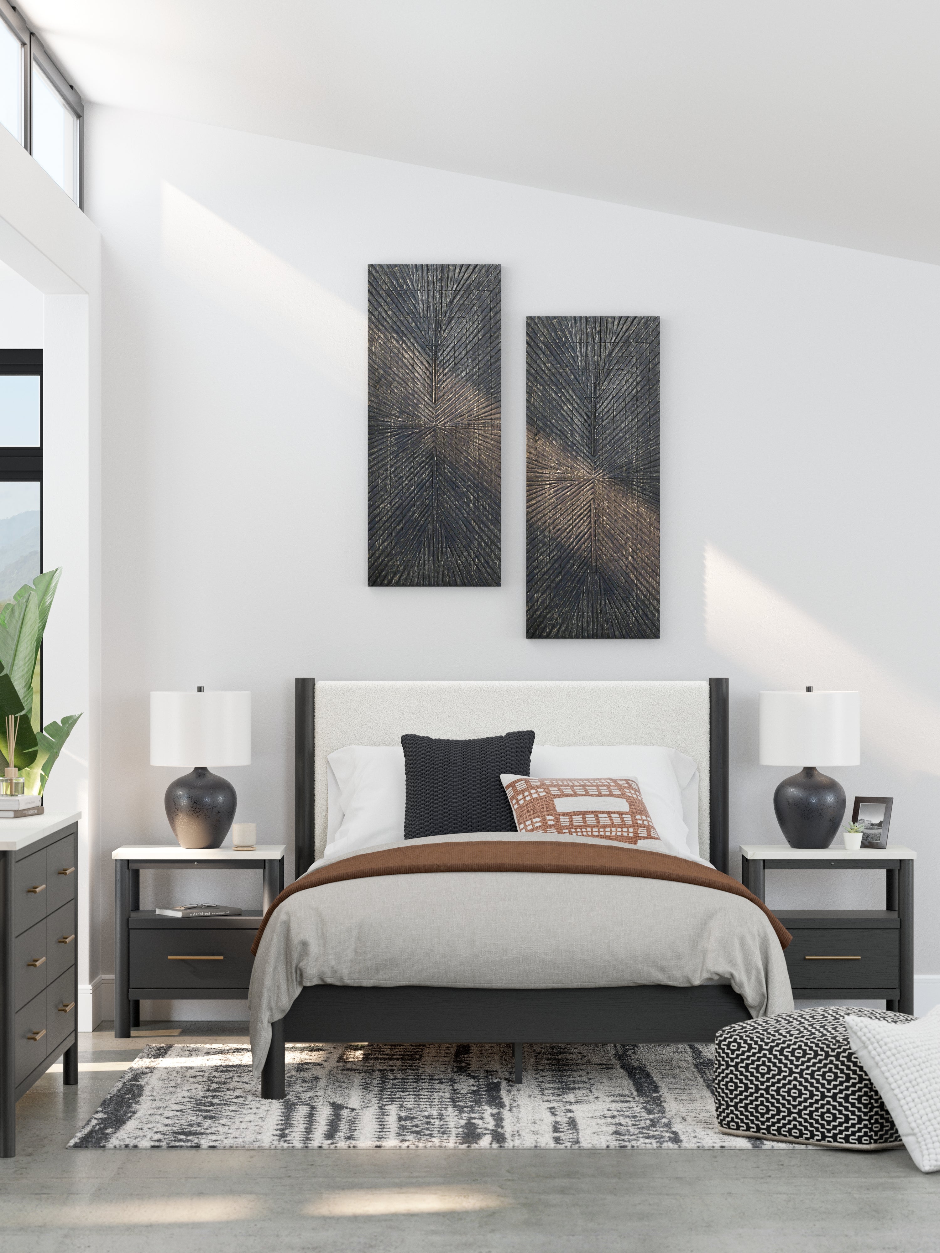 Cadmori Black/White Nightstand