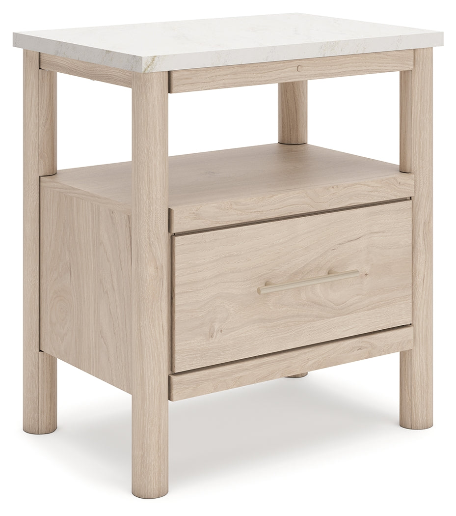 Cadmori Tan King Panel Bedroom Set with Dresser and 2 Nightstands