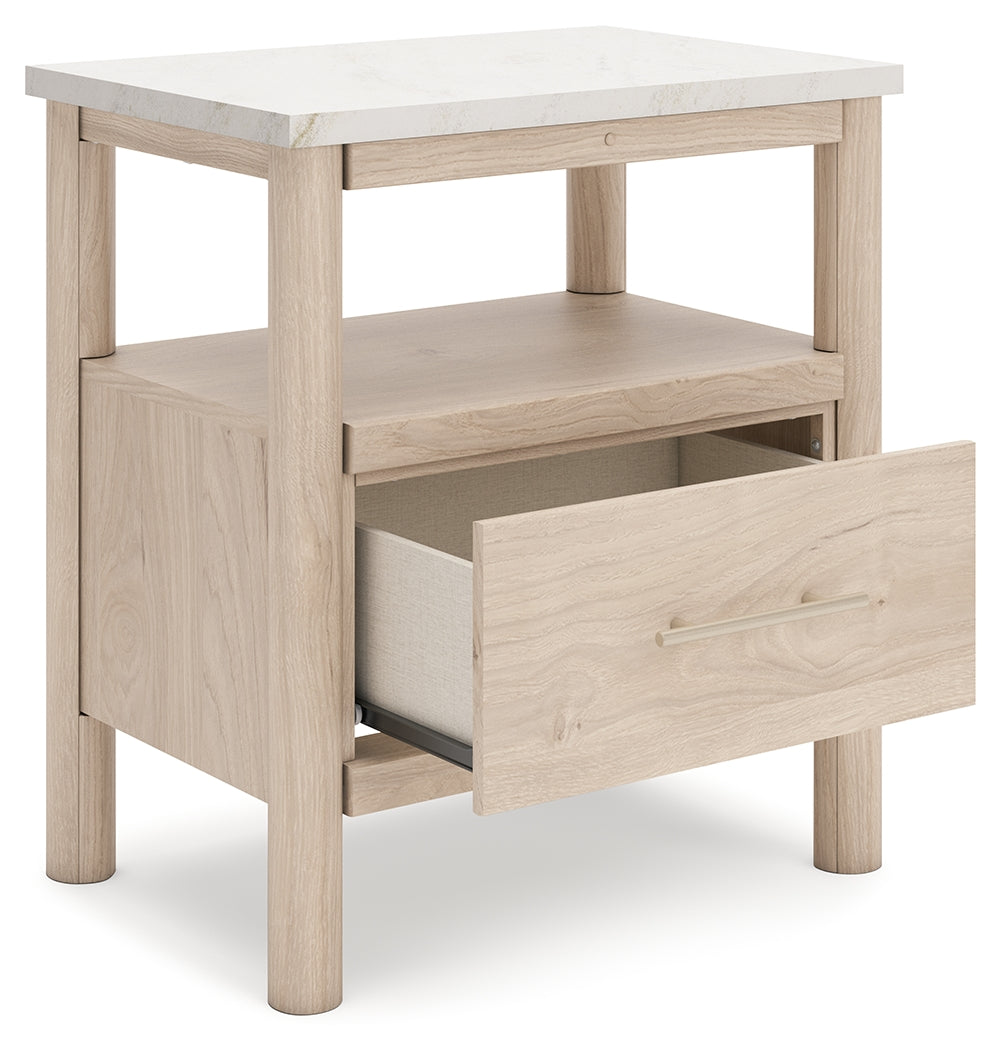 Cadmori Tan King Panel Bedroom Set with Dresser and 2 Nightstands