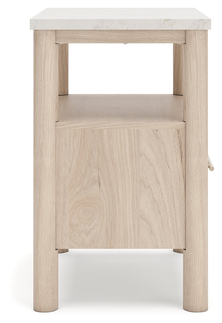 Cadmori Tan King Panel Bedroom Set with Dresser and 2 Nightstands