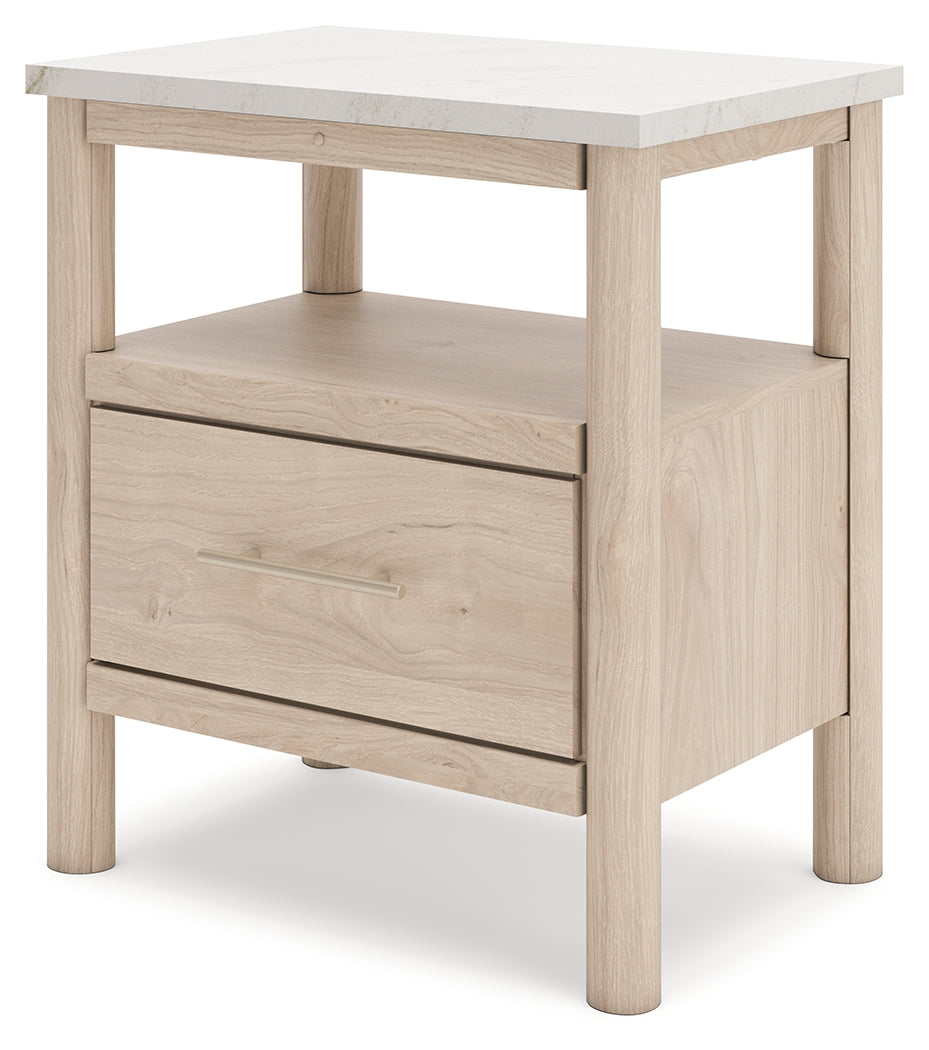 Cadmori Tan King Panel Bedroom Set with Dresser and 2 Nightstands